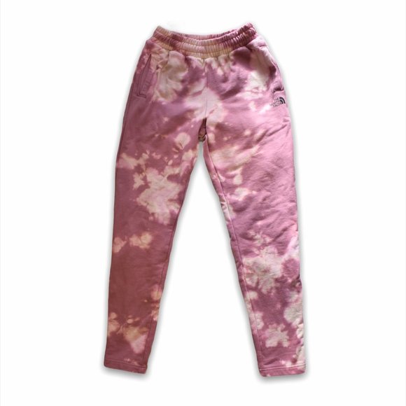 The North Face Pants - The North Face pink bleach dyed fleece joggers